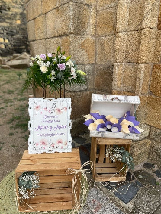 Entradas ceremonia. Estación pétalos y arroz