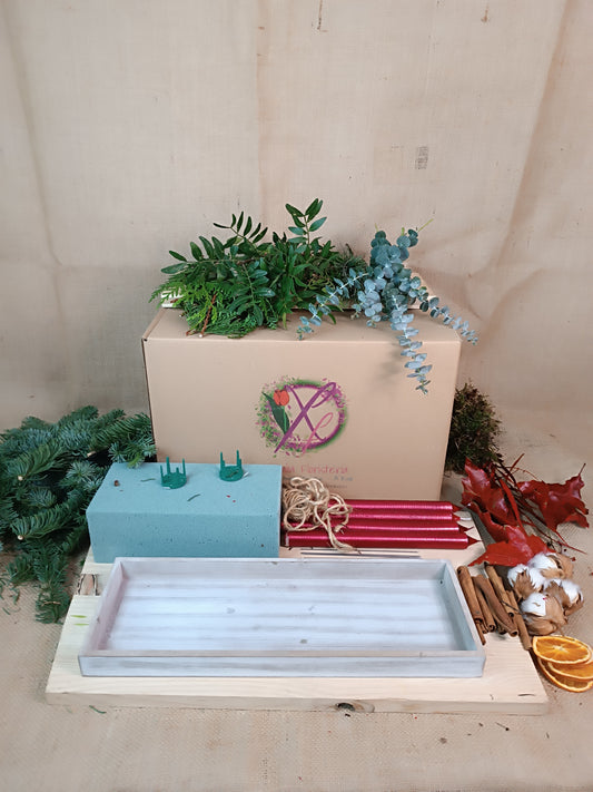 Christmas Box Centro de mesa con velas