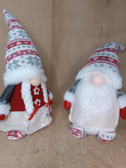 Gnomos Navideños Blancos y Rojos